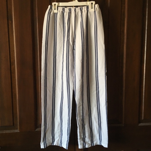 Brandy Melville Pants - Brandy Melville White & Blue Stripe Frankie Pants